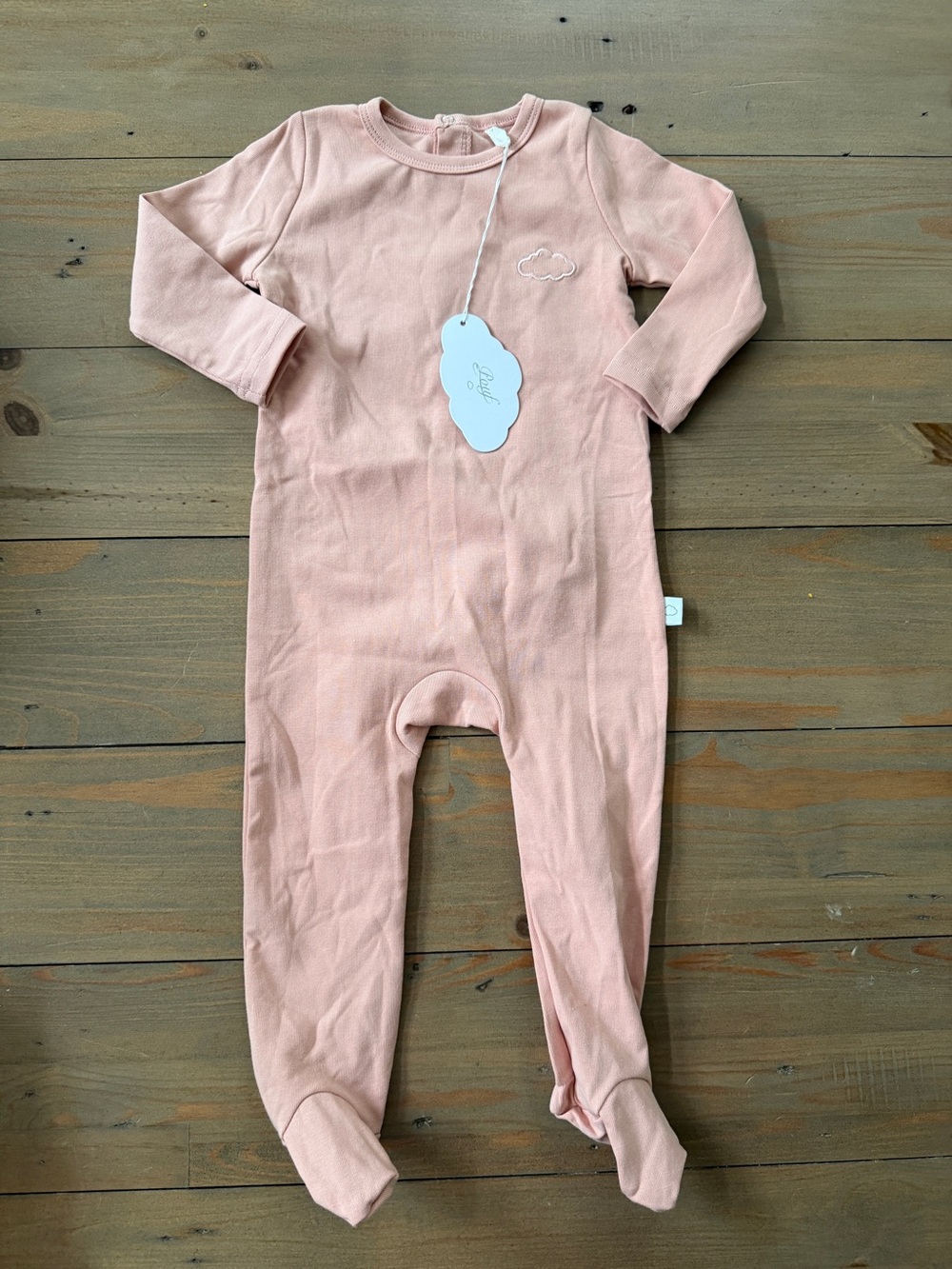 Pouf Baby Long-Sleeve Blush Pink Cloud Footie - 12-18 Months